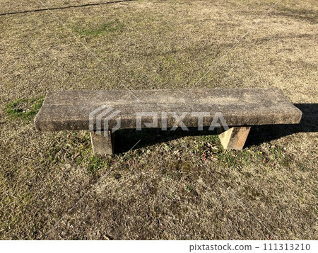 冬季公園長凳和草坪景觀 111313210