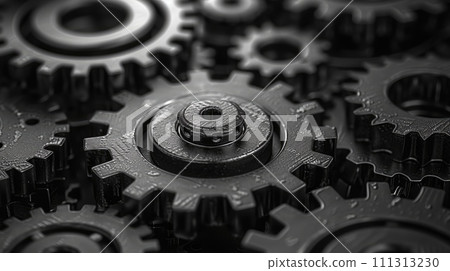 Macro Black Gears Texture 111313230