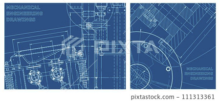 Engineering illustration set. Cover, flyer, banner, background 111313361