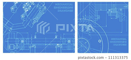 Engineering illustration set. Cover, flyer, banner, background 111313375