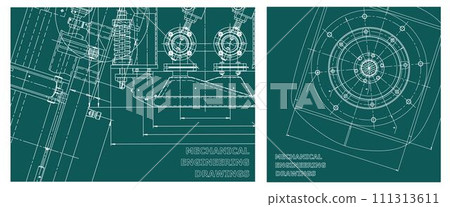 Engineering illustration set. Cover, flyer, banner, background 111313611