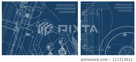 Engineering illustration set. Cover, flyer, banner, background 111313612