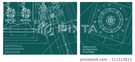 Engineering illustration set. Cover, flyer, banner, background 111313613