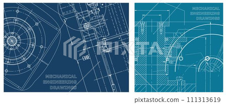 Engineering illustration set. Cover, flyer, banner, background 111313619