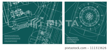 Engineering illustration set. Cover, flyer, banner, background Engineering illustration set. Cover, flyer, banner, background 111313626