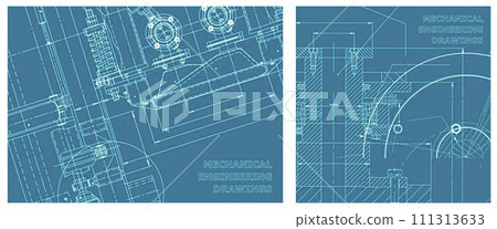 Engineering illustration set. Cover, flyer, banner, background 111313633