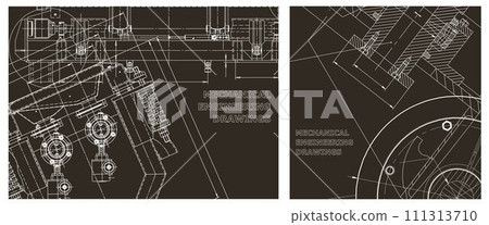 Engineering illustration set. Cover, flyer, banner, background Engineering illustration set. Cover, flyer, banner, background 111313710