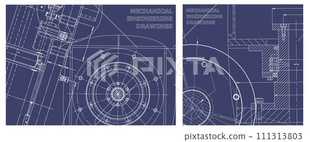 Engineering illustration set. Cover, flyer, banner, background 111313803