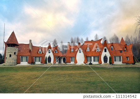 Fairytale clay castle of Porumbacu Village, Romania - 07 January 2022 Fairytale clay castle of Porumbacu Village, Romania - 07 January 2022 111314542