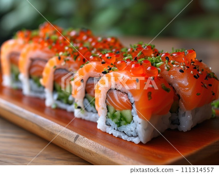 sushi set closeup asian cuisine sushi set closeup asian cuisine 111314557