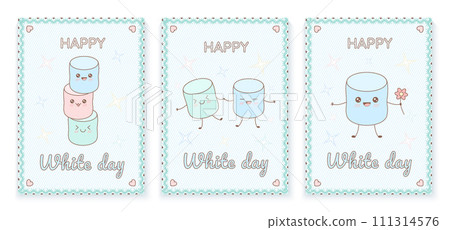 Happy White Day cards template set. Happy White Day cards template set. 111314576