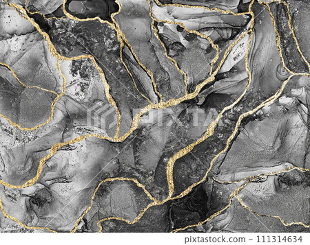 Black, white and gold marbling Texture design for poster, brochure, invitation, cover book, catalog. Black, white and gold marbling Texture design for poster, brochure, invitation, cover book, catalog. 111314634