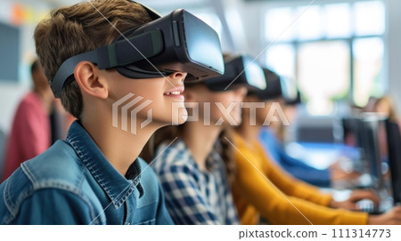 Young Boy Enthralled by Virtual Reality Young Boy Enthralled by Virtual Reality 111314773