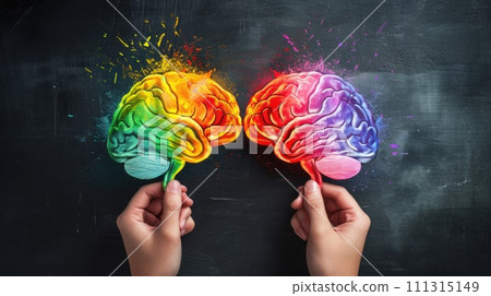 Colorful Brain Lollipops on a Blackboard 111315149
