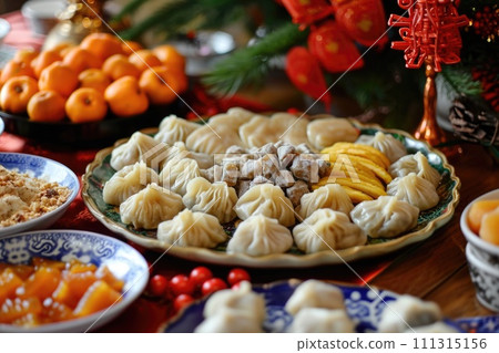 Festive Chinese New Year Feast Festive Chinese New Year Feast 111315156