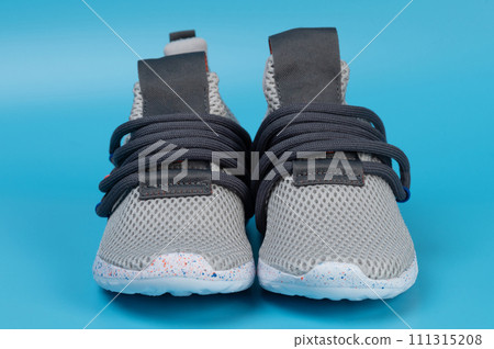 Gray laceless kid shoes 111315208