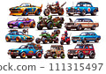 Colorful dream vehicle item collection for desert travel 111315497