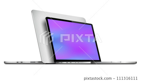 Laptop front and back side mock up with wallpaper screen Laptop front and back side mock up with wallpaper screen 111316111