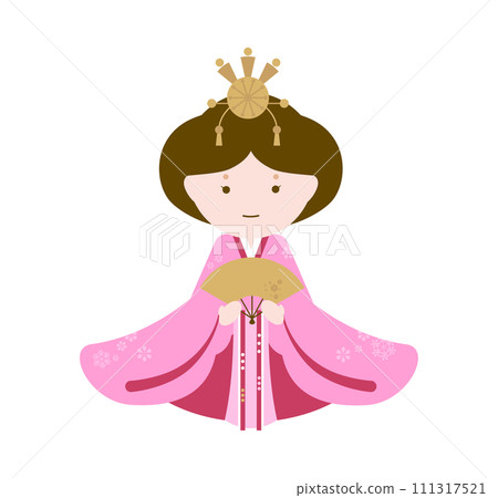 Cute simple Hinamatsuri set | Pink purple | Dolls 111317521