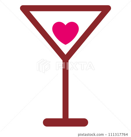 Illustration material cocktail and heart Illustration material cocktail and heart 111317764