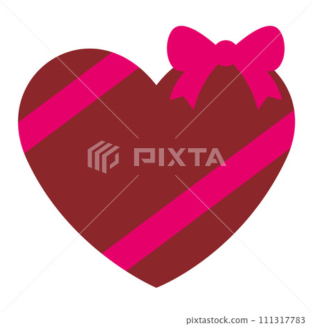 Illustration material Heart with ribbon Illustration material Heart with ribbon 111317783