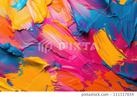 AI-generated content. Ai generated. Illustration.Abstract background with bright colors and brush 111317834