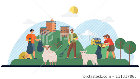 Eco activism vector illustration. The eco activism metaphor is shield guarding delicate threads our ecological tapestry Pollutions defeat is triumph eco activism, victory for planet and future 111317863