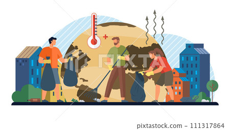 Eco activism vector illustration. Eco activism is symphony global voices harmonizing to save our endangered environment Waste reduction is frontline action in eco activism war against environmental 111317864