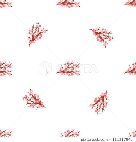 Sakura pattern vector illustration. The continual blooming sakura flowers represented eternal dance natures beauty The seamless sakura pattern concept explored interconnectedness all living beings 111317943