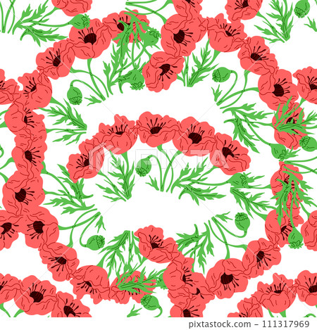 Flower pattern vector illustration. The continuous floral motif added visual interest to design The flower pattern concept celebrated diversity flora The unending beauty flowers inspired 111317969