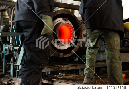Foundry - casting non-ferrous metals in centrifugal metallurgical furnace Foundry - casting non-ferrous metals in centrifugal metallurgical furnace 111318136