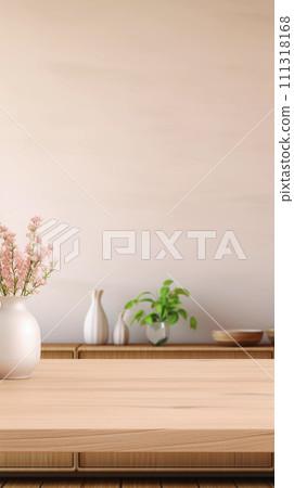 AI-generated content. Minimal Cozy Counter Romantic Clear Mockup 111318168