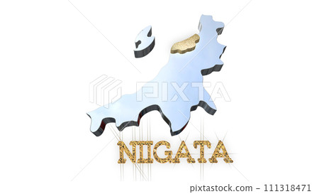 [Alpha Channel] 3D perspective projection of Niigata Prefecture that emphasizes the topography of Niigata 111318471