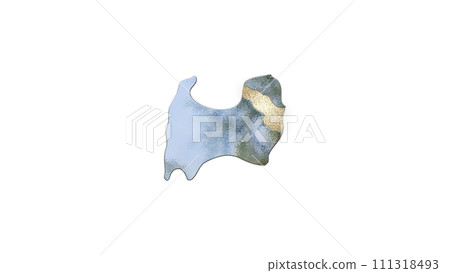 [阿爾法通道]強調黑部地形的富山縣3D平衡投影 111318493