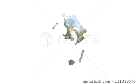 [Alpha Channel] 3D equilibrium projection of Kagoshima Prefecture that emphasizes the topography of Kagoshima 111318576