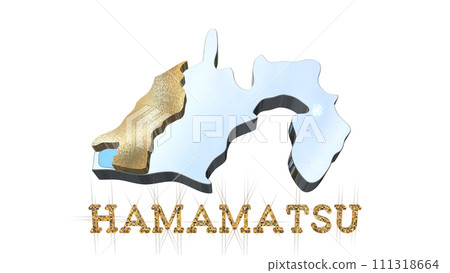 [Alpha Channel] 3D perspective projection of Shizuoka Prefecture highlighting the topography of Hamamatsu 111318664
