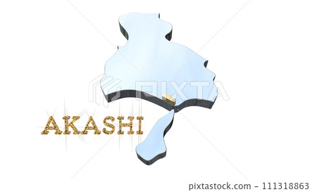 [Alpha頻道]兵庫縣3D透視投影突顯明石的地形 111318863