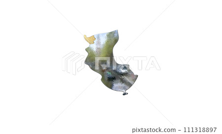 [Alpha Channel] 3D equilibrium projection of Wakayama Prefecture that emphasizes the topography of Wakayama 111318897