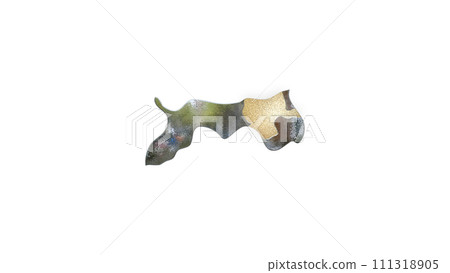 [阿爾法通道]強調鳥取縣地形的鳥取縣3D平衡投影 111318905