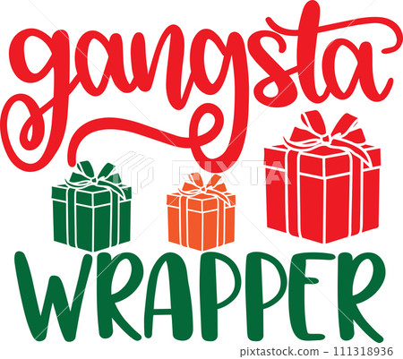 Gangsta Wrapper, Merry Christmas, Santa, Christmas Holiday, Vector Illustration File 111318936