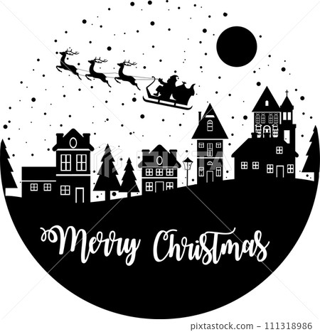 Christmas Scene, Merry Christmas, Santa, Christmas Holiday, Vector Illustration File 111318986