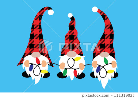 Gnome, Merry Christmas Gnomes, Santa, Christmas Holiday, Vector Illustration File 111319025