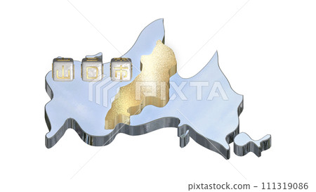 [Alpha 通道] 強調山口縣地形的山口縣 3D 平衡投影 111319086