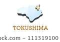 [Alpha Channel] 3D perspective projection figure of Tokushima Prefecture that emphasizes the topography of Tokushima 111319100