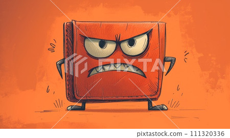 A cartoon book with a frowning face on the cover, AI A cartoon book with a frowning face on the cover, AI 111320336