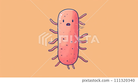 A cartoon illustration of a pink bug with eyes and legs, AI A cartoon illustration of a pink bug with eyes and legs, AI 111320340