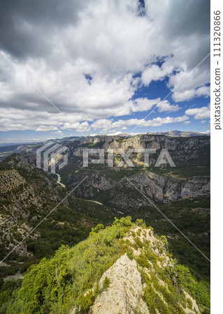 Mountain landscape width Canyon of Verdon River (Verdon Gorge) in Provence, France Mountain landscape width Canyon of Verdon River (Verdon Gorge) in Provence, France 111320866