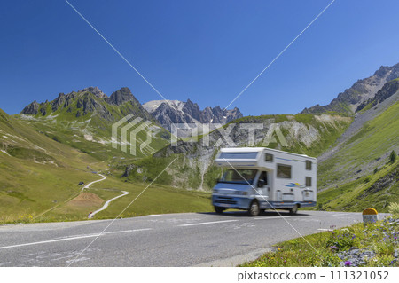 Vanlife, Route des Grandes Alpes near Col du Galibier, Hautes-Alpes, France 111321052