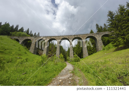 Railway bridge Chramossky viadukt near Telgart, Horehronie, Slovakia Railway bridge Chramossky viadukt near Telgart, Horehronie, Slovakia 111321441