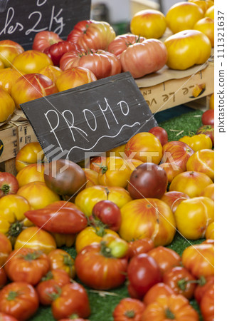 street market in Riez, Alpes-de-Haute-Provence, France 111321637